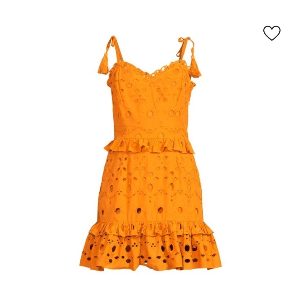 NEW WALTER BAKER Misty Eyelet Ginger Eye Ruffle Cotton Mini Dress Size 6